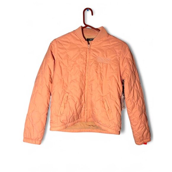 Women’s OBEY Coral quilted bomber jacket NWT - Picture 1 of 4